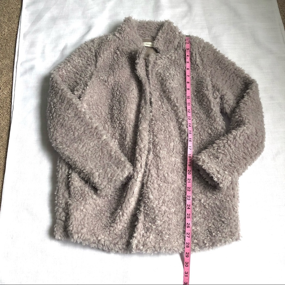 NWT Anthropologie Bishop + Young Gray Rosella Faux Sherpa Teddy Coat Size Medium - Picture 9 of 10